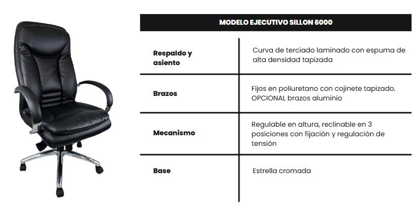 Sillon 6000 Cuero Cromado